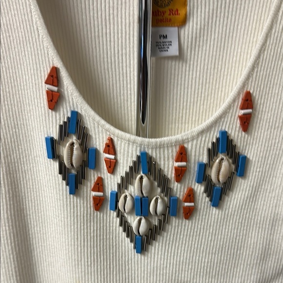 ❣️5 for 25.00 Ruby Rd. Cream Embellished Sleeveless Tank Top 🆕 - Picture 2 of 5